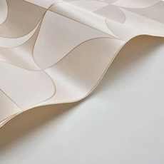 Kép 2/3 - Casadeco Absztrakt mintás elegáns bézs vlies tapéta szatén fénnyel Virevolte Beige Ficelle 53 cm X 10 m