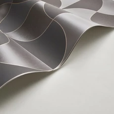 Kép 2/3 - Casadeco Absztrakt mintás elegáns fekete vlies tapéta szatén fénnyel Virevolte Noir Reglisse 53 cm X 10 m