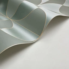 Kép 2/3 - Casadeco Absztrakt mintás elegáns zöld vlies tapéta szatén fénnyel Virevolte Vert Taiga 53 cm X 10 m