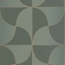 Kép 1/3 - Casadeco Absztrakt mintás elegáns zöld vlies tapéta szatén fénnyel Virevolte Vert Taiga 53 cm X 10 m