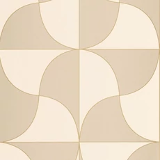 Kép 1/3 - Casadeco Absztrakt mintás elegáns bézs vlies tapéta szatén fénnyel Virevolte Beige Ficelle 53 cm X 10 m