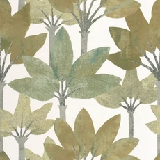 Kép 1/3 - Casadeco Elegáns pálmaleveles zöld vinyl tapéta Babel Vert Nil 53 cm X 10 m