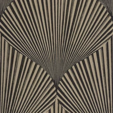 Kép 1/3 - Casadeco Legyező mintás 3D hatású fekete vlies tapéta Semiramis Noir Reglisse 53 cm X 10 m