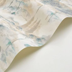 Kép 2/3 - Casadeco Erdő mintás bézs-kék vinyl tapéta Sila Beige Mastic/Bleu Paon 53 cm X 10 m