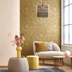 Kép 3/3 - Casadeco Elegáns zöldes bézs vlies tapéta kőhatású mintázattal Prague Stone Uni Sable 53 cm X 10 m