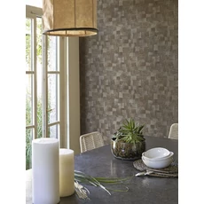 Kép 3/3 - Casadeco Modern famintázattal sötétbarna vinyl tapéta Dura Noir Reglisee 53 cm X 10 m