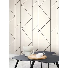 Kép 3/3 - Casadeco Geometriai mintás elegáns bézs vlies tapéta Pure Beige/Noir Fusain 53 cm x 10 m