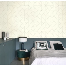 Kép 3/3 - Casadeco Modern geometrikus bézs-barna vlies tapéta Subtilite Beige/Terracotta 53 cm X 10 m