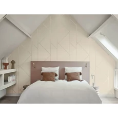 Kép 3/3 - Casadeco Geometriai mintás elegáns drapp vlies tapéta Pure Beige Lin 53 cm x 10 m