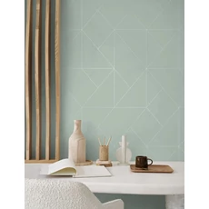 Kép 3/3 - Casadeco Modern geometrikus zöld vlies tapéta Subtilite Celadon 53 cm X 10 m