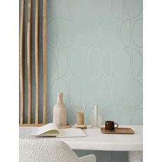 Kép 3/3 - Casadeco Geometriai mintás modern kék vlies tapéta Legerete Bleu Ciel 53 cm X 10 m