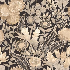 Kép 1/3 - Casadeco Napraforgós elegáns bézs-fekete vlies tapéta Saint-Paul De Vence Ficelle/Ardoise 53 cm X 10 m