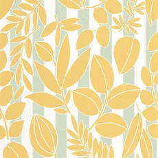 Kép 1/3 - Casadeco Sárga mintás kék csíkos Ramatuelle Jaune Citron/Bleu Ciel 53 cm X 10 m