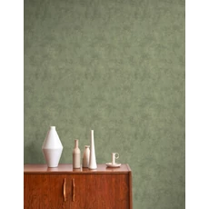 Kép 3/3 - Casadeco Elegáns zöld vlies tapéta kőhatású mintázattal Prague Stone Uni Vert Romarin 53 cm X 10 m