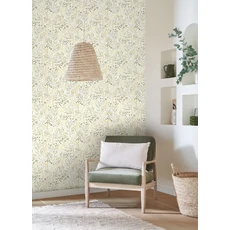 Kép 3/3 - Casadeco Apró levélmintás zöld-sárga vlies tapéta La Bastide Argile 53 cm X 10 m