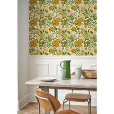 Kép 3/3 - Casadeco Napraforgós elegáns zöld-sárga vlies tapéta Saint-Paul De Vence Vert Anis/Jaune Soleil 53 cm X 10 m