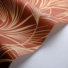 Kép 2/3 - Casadeco Nádszál mintás piros vinyl tapéta Samarra Rouille 53 cm X 10 m