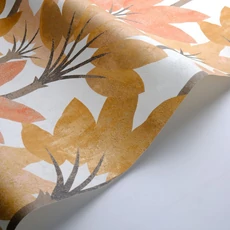 Kép 2/3 - Casadeco Elegáns pálmaleveles sárga vinyl tapéta Babel Jaune Curry 53 cm X 10 m