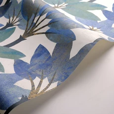 Kép 2/3 - Casadeco Elegáns pálmaleveles kék vinyl tapéta Babel Blue Mediterranee 53 cm X 10 m