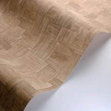 Kép 2/3 - Casadeco Modern famintázattal barna vinyl tapéta Dura Beige Raphia 53 cm X 10 m