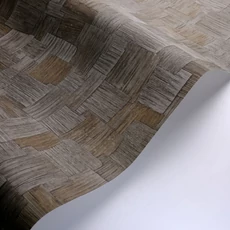 Kép 2/3 - Casadeco Modern famintázattal sötétbarna vinyl tapéta Dura Noir Reglisee 53 cm X 10 m