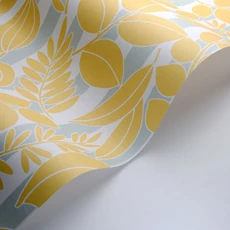 Kép 2/3 - Casadeco Sárga mintás kék csíkos Ramatuelle Jaune Citron/Bleu Ciel 53 cm X 10 m