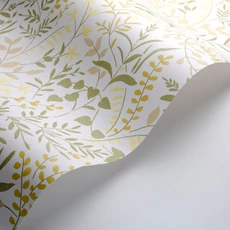 Kép 2/3 - Casadeco Apró levélmintás zöld-sárga vlies tapéta La Bastide Argile 53 cm X 10 m