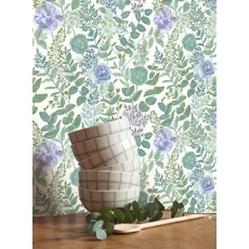 Kép 3/3 - Casadeco Romantikus virágmintás púder-sárga vlies tapéta Garden Flowers Rose/Jaune 53 cm X 10 m