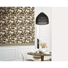 Kép 3/3 - Casadeco Liliom mintás elegáns barna-fekete vlies tapéta Royal Lily Tabac/Ardoise 53 cm X 10 m