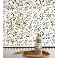 Kép 3/3 - Casadeco Fűszál mintás fekete-fehér vlies tapéta Grass Field Fusain 53 cm X 10 m