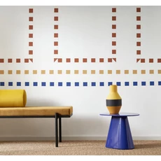 Kép 3/3 - Casadeco Modern négyzetes vörös vlies bordűr La Rythmique Terre de Sienne 5 cm X 6 m