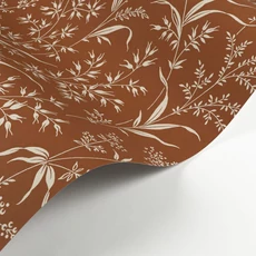 Kép 2/3 - Casadeco Fűszál mintás barna vlies tapéta Grass Field Terre De Sienne 53 cm X 10 m