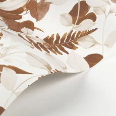 Kép 2/3 - Casadeco Liliom mintás elegáns vöröses barna vlies tapéta Royal Lily Terre De Sienne 53 cm X 10 m