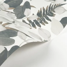 Kép 2/3 - Casadeco Liliom mintás elegáns szürkés kék vlies tapéta Royal Lily Bleu Cendre 53 cm X 10 m