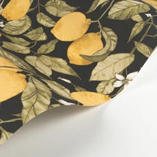 Kép 2/3 - Casadeco Citromfa mintás sárga-fekete vlies tapéta Lemon Tree Jaune Citron/Ardoise 53 cm X 10 m