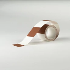 Kép 2/3 - Casadeco Modern négyzetes vörös vlies bordűr La Rythmique Terre de Sienne 5 cm X 6 m