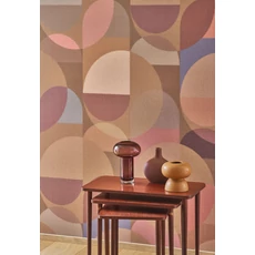 Kép 3/3 - Casadeco Kör mintás barna-bordó vlies tapéta Abby Cognac 53 cm X 10 m