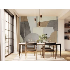 Kép 2/2 - Casadeco Absztrakt mintás kék-barna vlies poszter tapéta Molly Bleu Celeste/Tabac 424 cm X 3,1 m