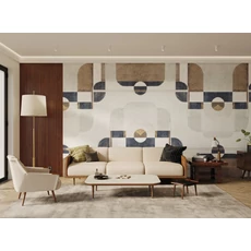 Kép 2/2 - Casadeco Geometriai mintás texturált szürke vlies poszter tapéta Conrad Gris Duvet/Encre 424 cm X 3,1 m