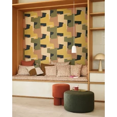 Kép 3/3 - Casadeco Absztrakt grafikai mintás keki-barna vlies tapéta Graphic Game Kaki 53 cm X 10 m