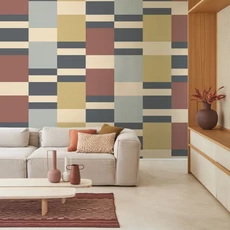 Kép 3/3 - Casadeco Csíkos modern bordó vlies tapéta Mix Game Bleu 53 cm X 10 m