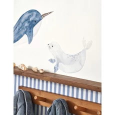 Kép 3/3 - Casadeco Vékony csíkos tengerkék vlies tapéta My Little World Rayure Bleu Marine 53 cm X 10 m