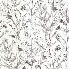 Kép 1/3 - Casadeco Mezei virág mintás fekete-fehér vinyl tapéta Prairie Reglisse 53 cm X 10 m