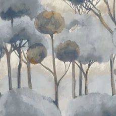 Kép 1/3 - Casadeco Modern fa mintás kék vinyl tapéta Foret Des Landes Bleu Orage 53 cm X 10 m