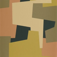 Kép 1/3 - Casadeco Absztrakt grafikai mintás keki-barna vlies tapéta Graphic Game Kaki 53 cm X 10 m