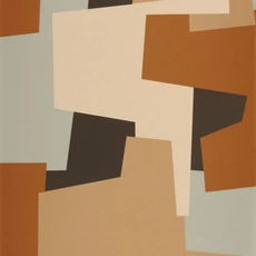 Kép 1/3 - Casadeco Absztrakt grafikai mintás vörös-barna vlies tapéta Graphic Game Terre de Sienne 53 cm X 10 m