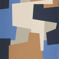 Kép 1/3 - Casadeco Absztrakt grafikai mintás kék-barna vlies tapéta Graphic Game Electrique 53 cm X 10 m