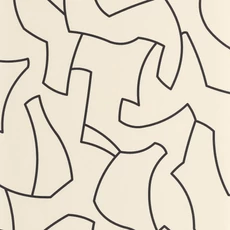 Kép 1/3 - Casasdeco Vonal mintás absztrakt fekete-bézs vlies tapéta Maze Game Noir 53 cm X 10 m