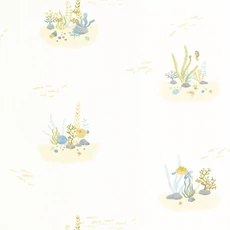 Kép 1/3 - Casadeco Korallzátony mintás kék-fehér vlies tapéta Coral Reef Vert Aqua 53 cm X 10 m