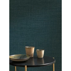 Kép 3/3 - Casadeco Apró kockás kék vlies tapéta Jude Belu Petrole 53 cm X 10 m